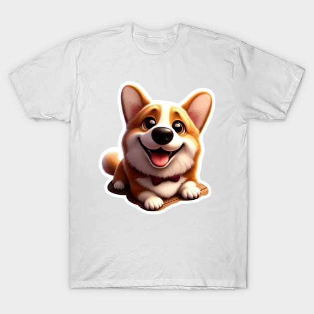 Cute Corgi sitting and smiling T-Shirt by clearviewstock